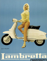 Jayne Mansfield on a scooter