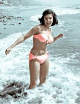 Yvonne Craig at the beach 1960s