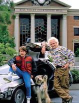 Outside the Hill Valley Courthouse