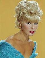 Elke Sommer in blue sweater