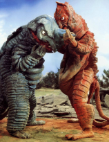 Ancient enemies Aboras and Banila in Ultraman