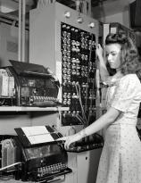 Muriel Pare, a switching clerk at the Western Union telegraph office