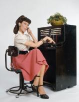 Lily Tomlin as Ernestine on the album cover of This Is A Recording, Polydor Records in 1972