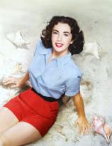 Elizabeth Taylor in red shorts