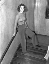 Helen Hulick got a five-day jail sentence from the Judge for wearing slacks in court - Los Angeles, California 1938