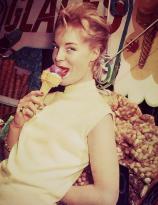 Romy Schneider eating ice cream