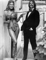 1969 Raquel Welch & Ringo Starr on the set of The Magic Christian