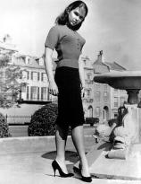 Yvonne Craig by a fountain