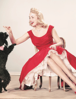 Janet Leigh with her poodle Houdina, 1954