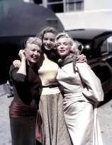 Betty Grable, Lauren Bacall and Marilyn Monroe