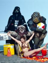 Carrie Fisher at the beach with some friends - Rolling Stone 1983