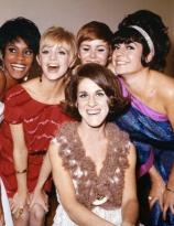 From Laugh-In - Chelsea Brown, Goldie Hawn, Judy Carne,  Jo Anne Worley and Ruth Buzzi