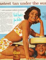 Coppertone ad featuring Paula Prentiss and Jim Hutton