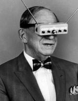 Hugo Gernsback demonstrating his television goggles in 1963 - Take that VR