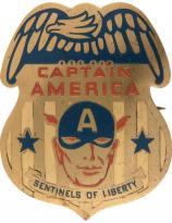 1941 Captain America Sentinels of Liberty badge