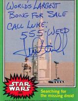Mark Hamill autographed Star Wars card 206