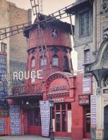 The original frontage of the Moulin Rouge theatre, Montmartre, Paris, in 1914, the year before it burnt down