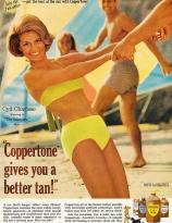 Coppertone ad featuring Cyd Charisse