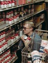 Andy Warhol shopping for Campbells Soup, 1965